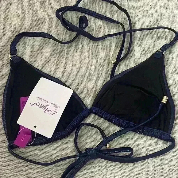 L'Agent by Agent Provocateur NWT Sevilla Navy Triangle Top Sz Small - Picture 7 of 8